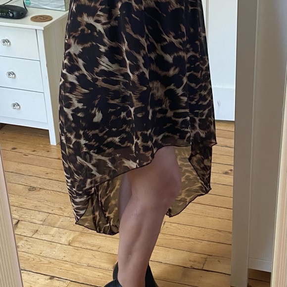 Indulge | Leopard print asymetrical dress. Size Small. - Picture 4 of 6